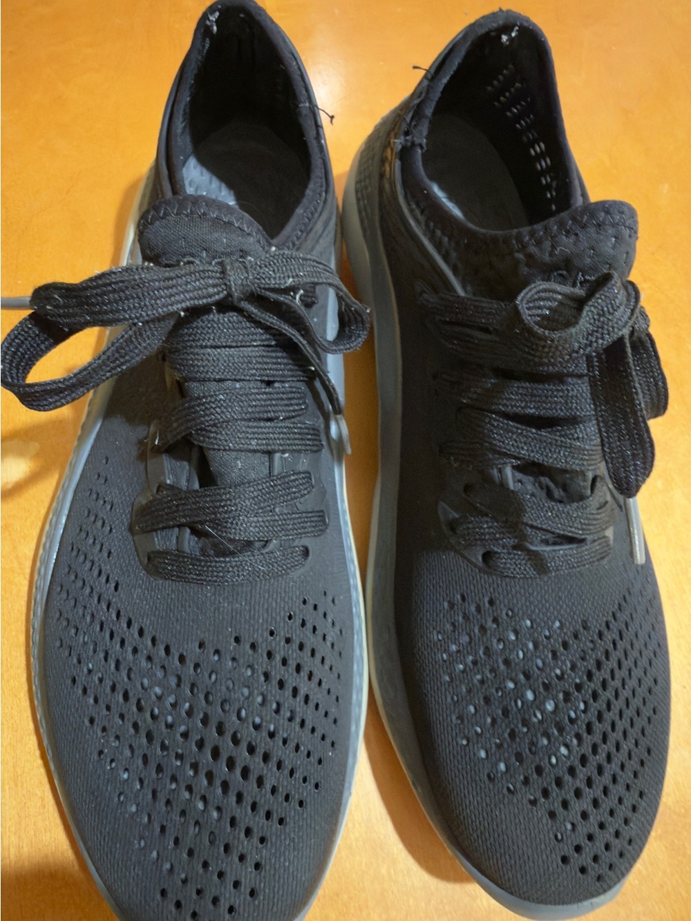 Black Knit Lace-Up Women's Comfort Sneakers